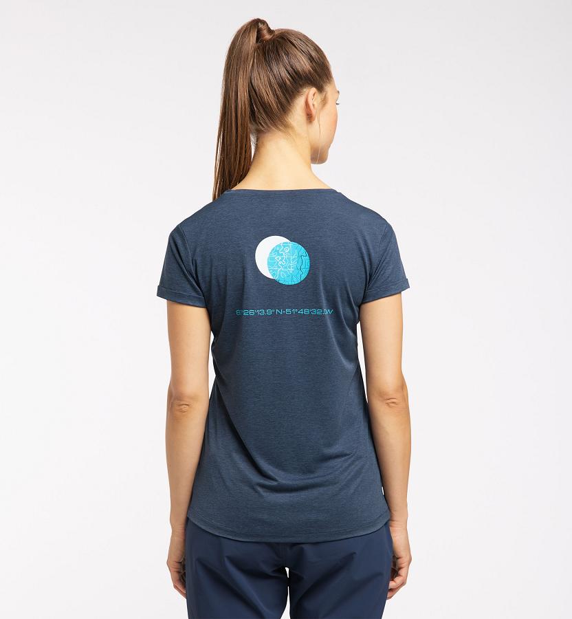 Haglöfs Womens Ridge T-Shirt Dark Blue New Zealand 85491LNAG